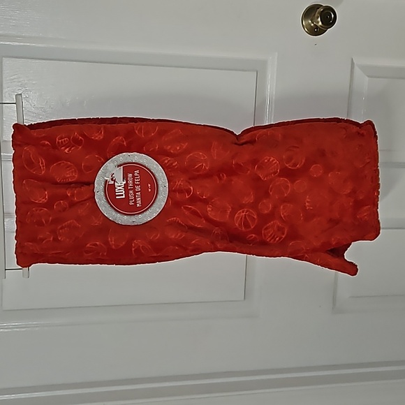 Luxe Orange Red Sports Plush Throw Basketball Baseball Football Tennis 50" x 60" - Picture 1 of 5